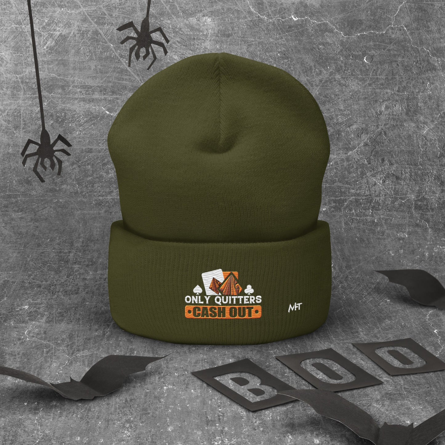 Only Quitters Cash Out - Cuffed Beanie by DarkByteGear