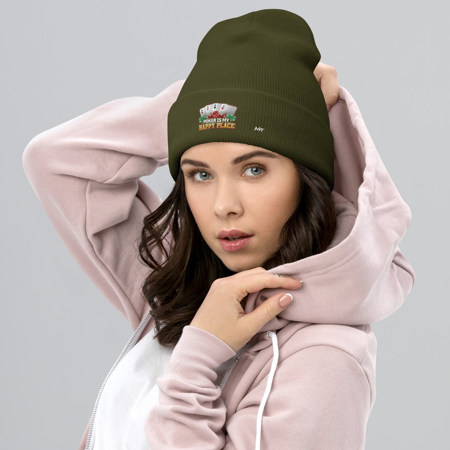 Poker Dad is like a Normal Dad but much Cooler - Cuffed Beanie by DarkByteGear