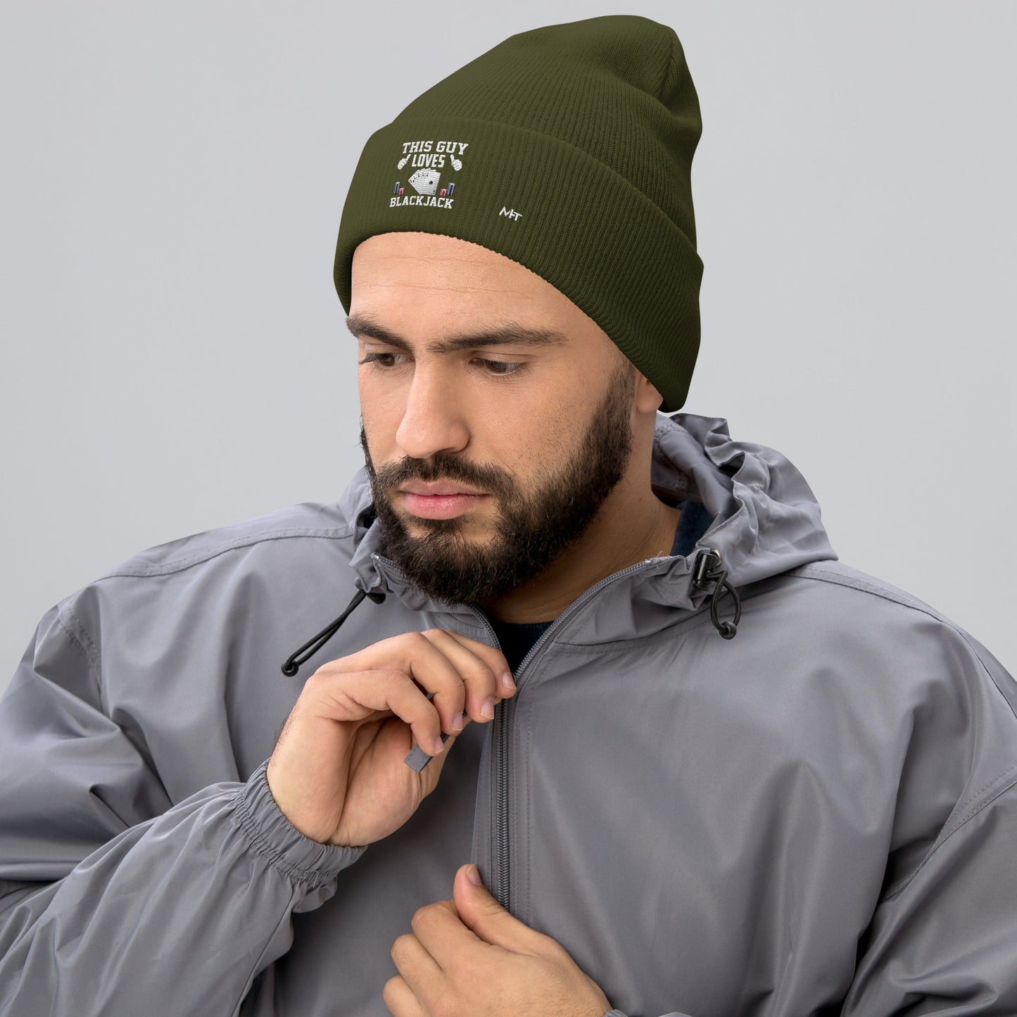 This Guy Loves Black Jack - Cuffed Beanie by DarkByteGear