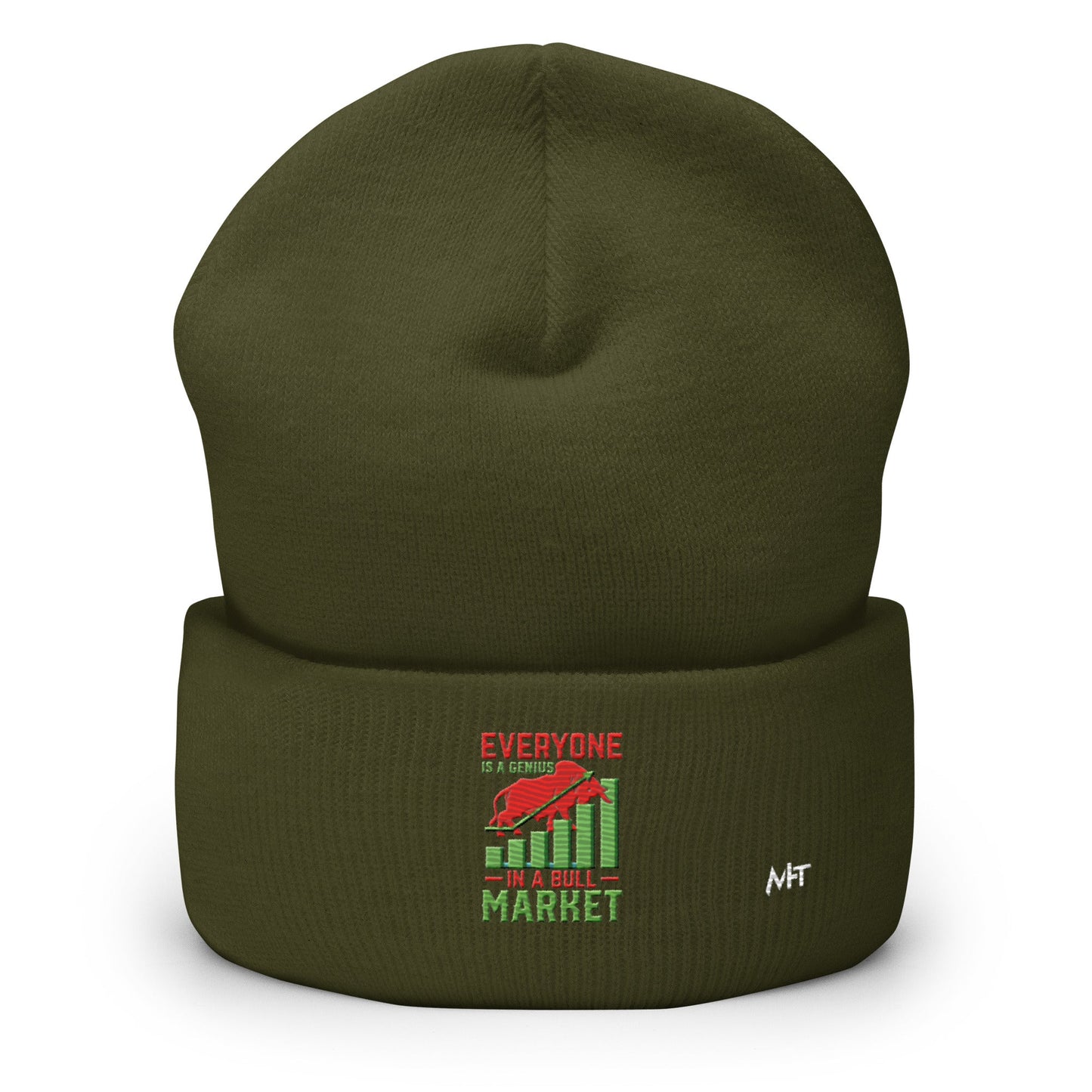 Everyone is a Genius in a Bull Market V1 - Cuffed Beanie by DarkByteGear