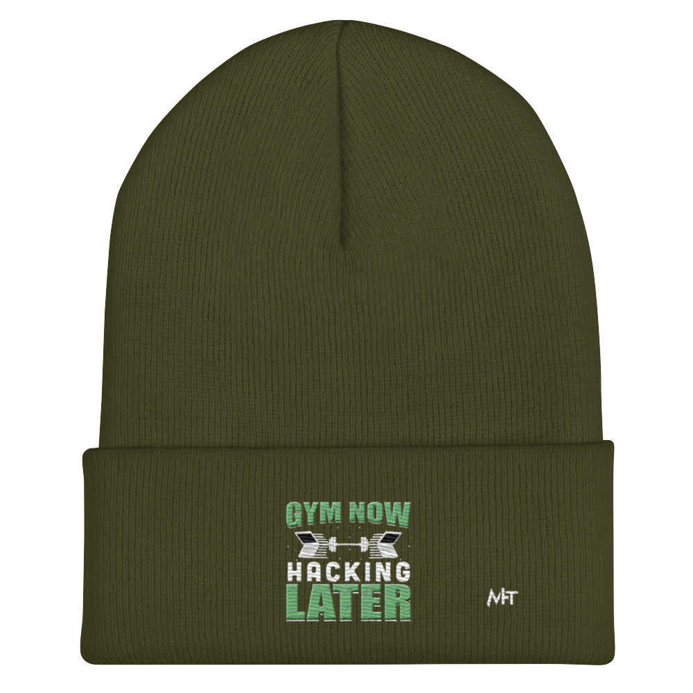 Gym now, hacking later - Cuffed Beanie by DarkByteGear