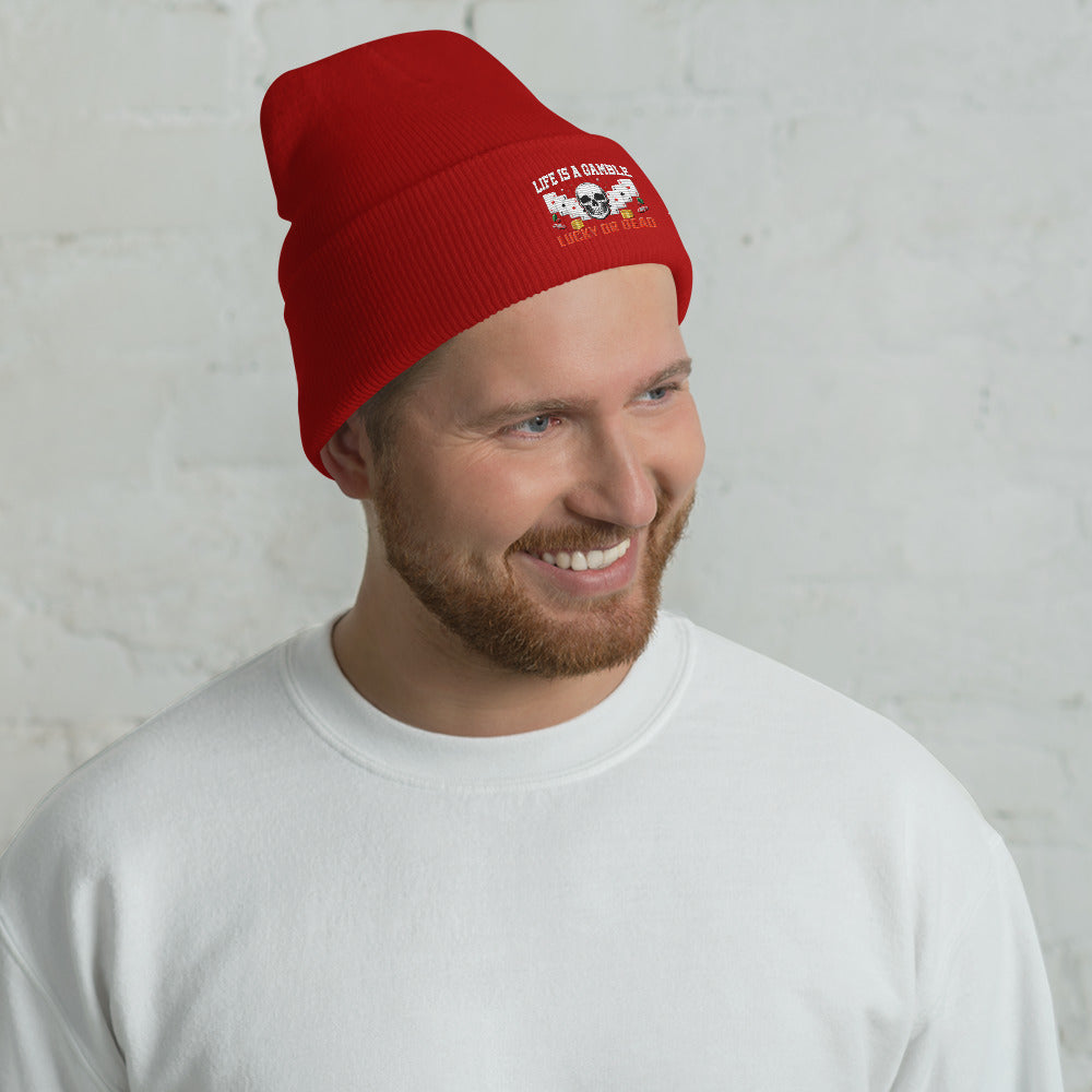 Life is a Gamble; Lucky or Dead - Cuffed Beanie by DarkByteGear