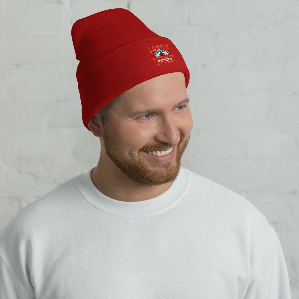 Lucky Gambling Shirt: Do Not Wash - Cuffed Beanie by DarkByteGear