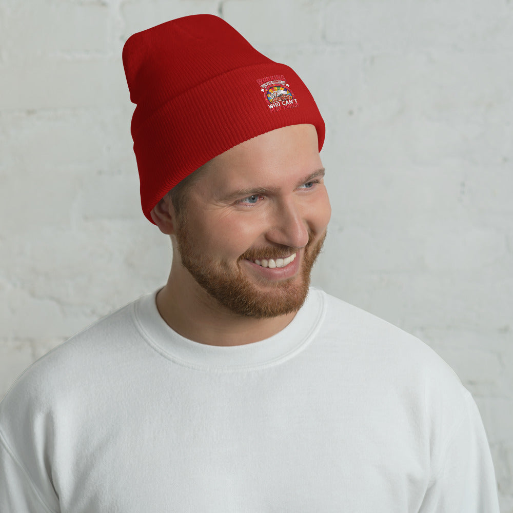 Working is for people for Who can't Play Poker - Cuffed Beanie by DarkByteGear