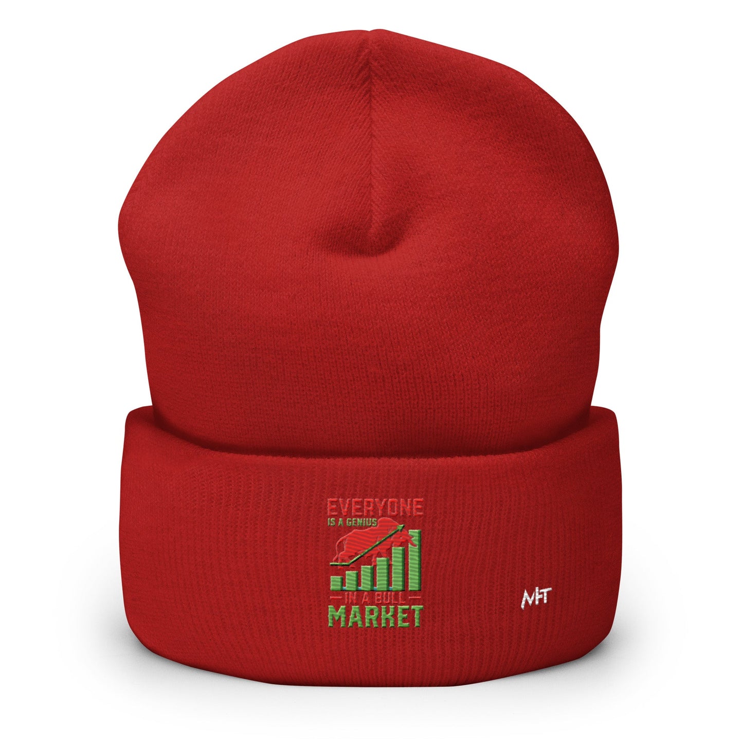 Everyone is a Genius in a Bull Market V1 - Cuffed Beanie by DarkByteGear