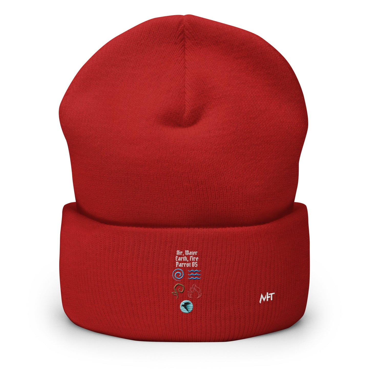 Air, Water, Earth, Fire, Parrot OS - Cuffed Beanie by DarkByteGear