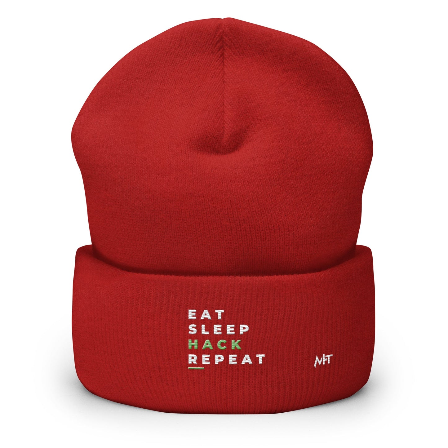 Eat, Sleep, Hack, Repeat V2 - Cuffed Beanie by DarkByteGear