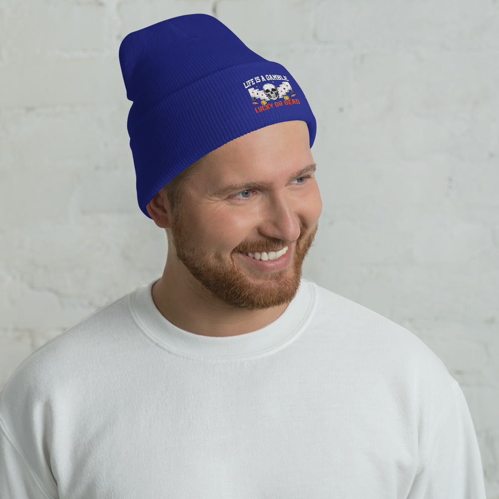 Life is a Gamble; Lucky or Dead - Cuffed Beanie by DarkByteGear