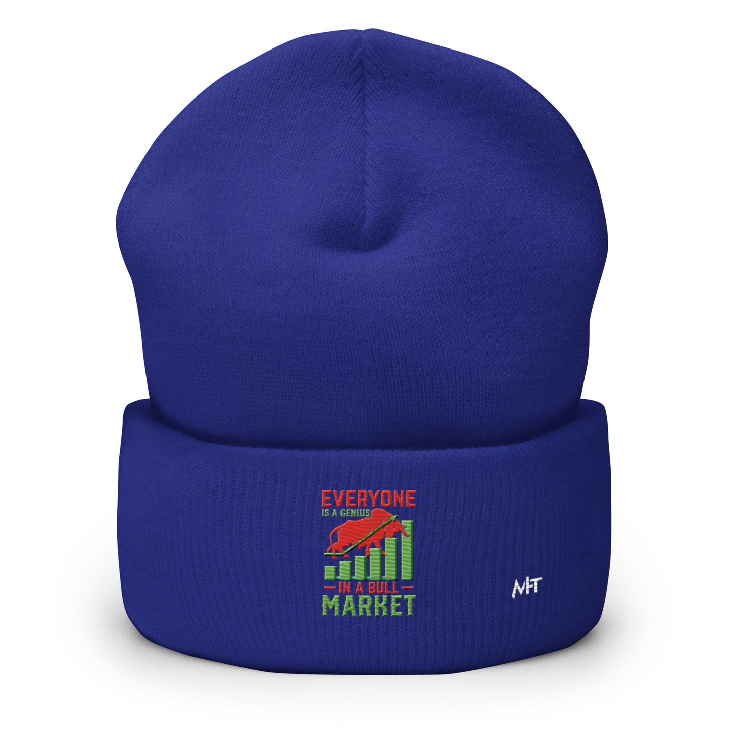 Everyone is a Genius in a Bull Market V1 - Cuffed Beanie by DarkByteGear