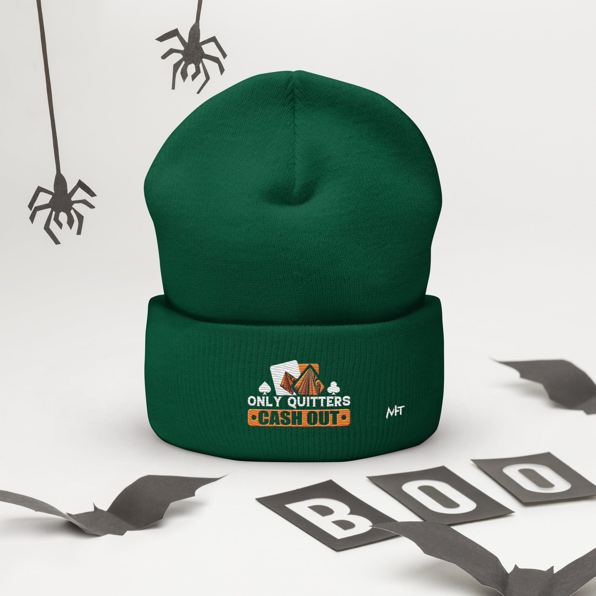 Only Quitters Cash Out - Cuffed Beanie by DarkByteGear
