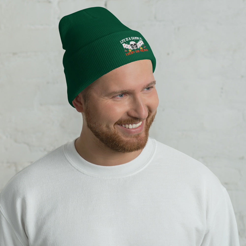 Life is a Gamble; Lucky or Dead - Cuffed Beanie by DarkByteGear