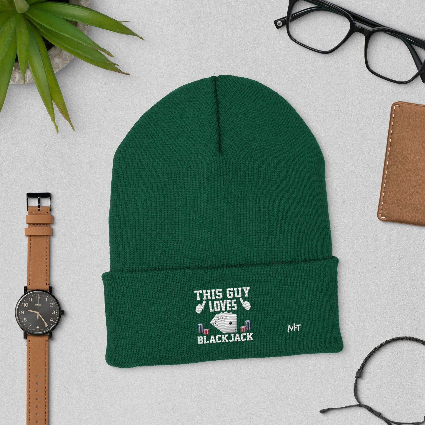 This Guy Loves Black Jack V1 - Cuffed Beanie by DarkByteGear