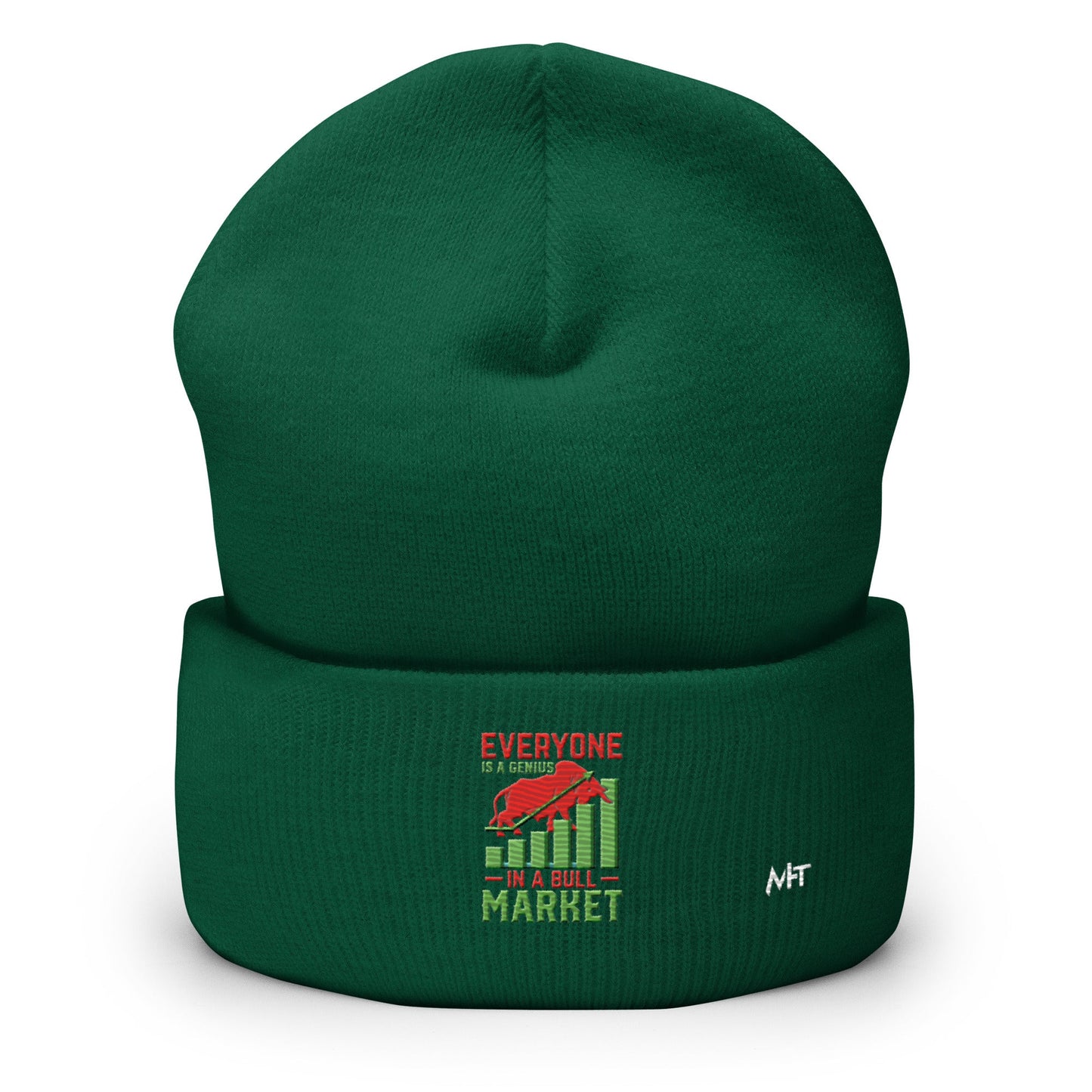 Everyone is a Genius in a Bull Market V1 - Cuffed Beanie by DarkByteGear