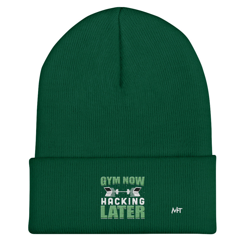 Gym now, hacking later - Cuffed Beanie by DarkByteGear