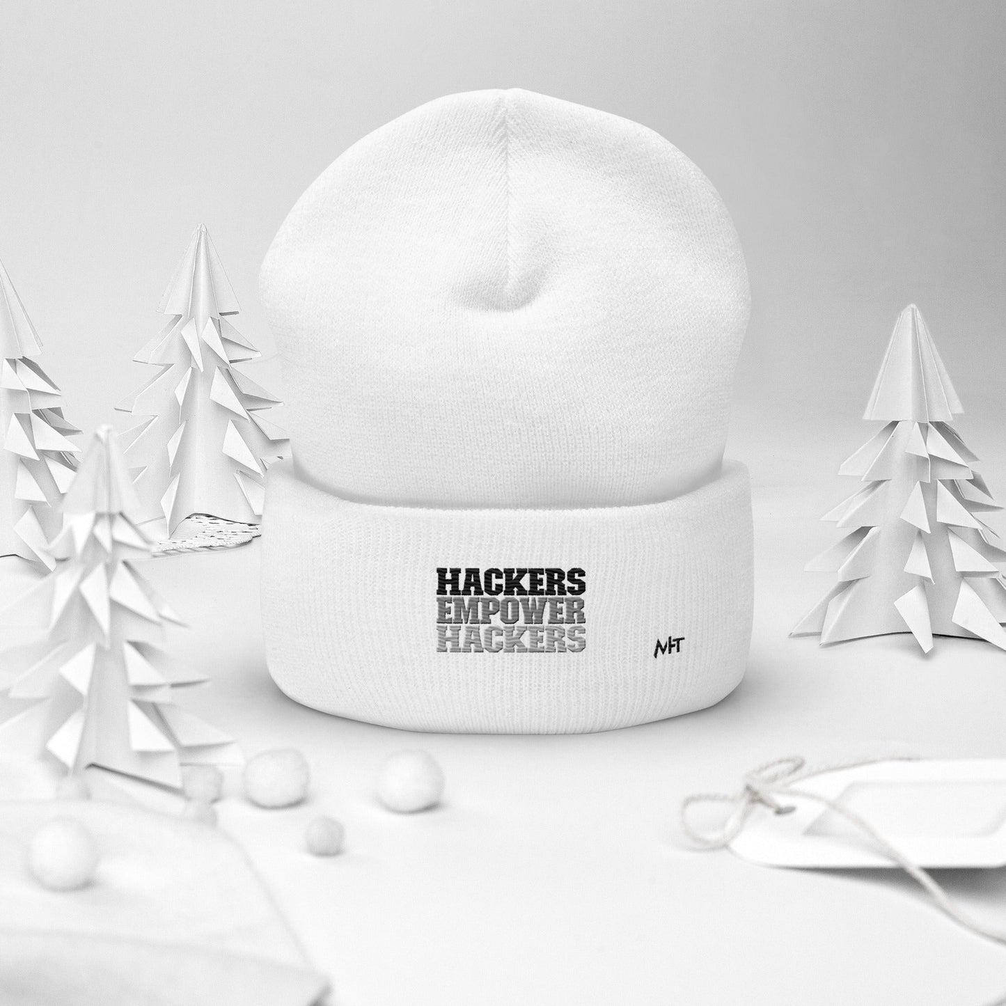 Hackers Empower Hackers V2 - Cuffed Beanie by DarkByteGear