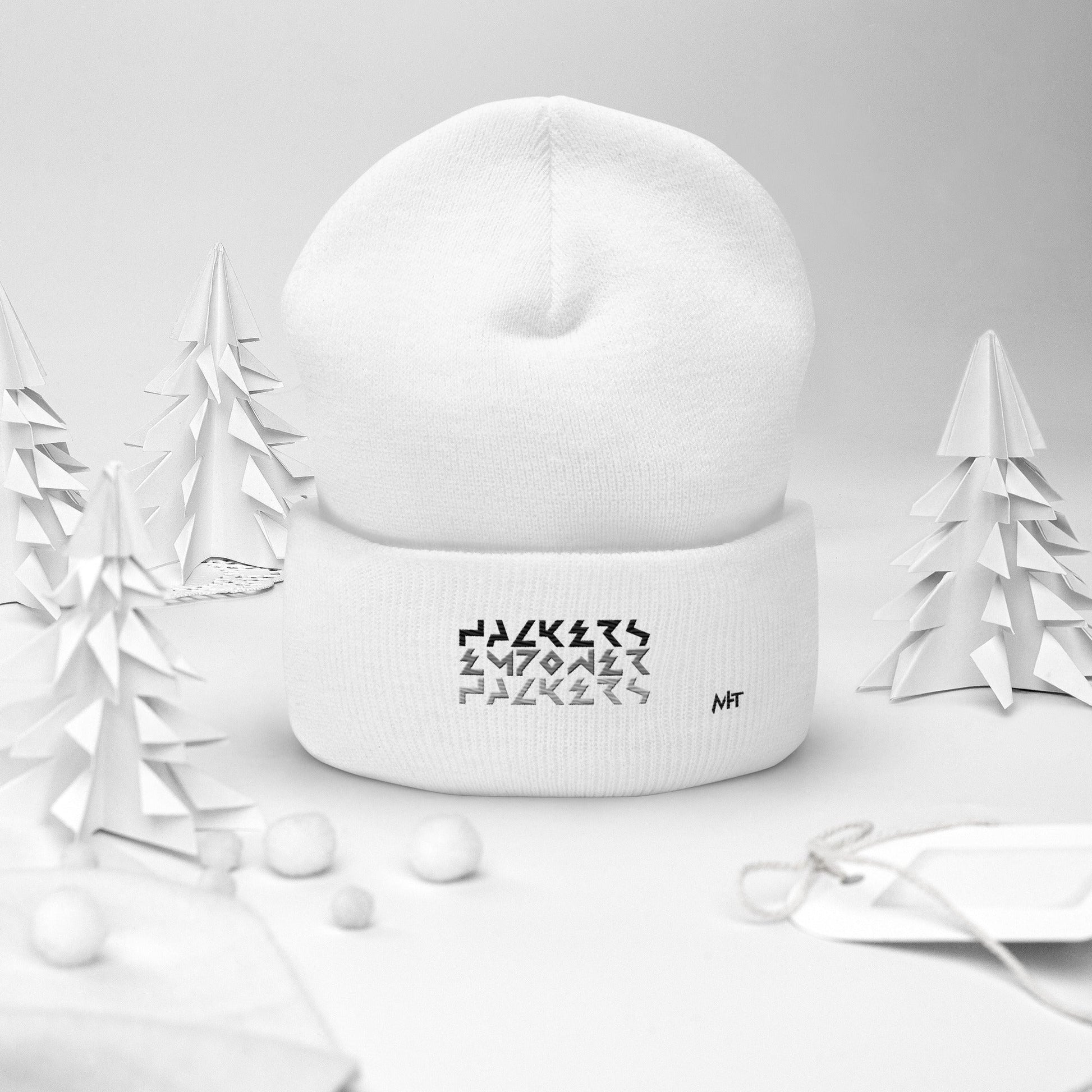 Hackers Empower Hackers V4 - Cuffed Beanie by DarkByteGear