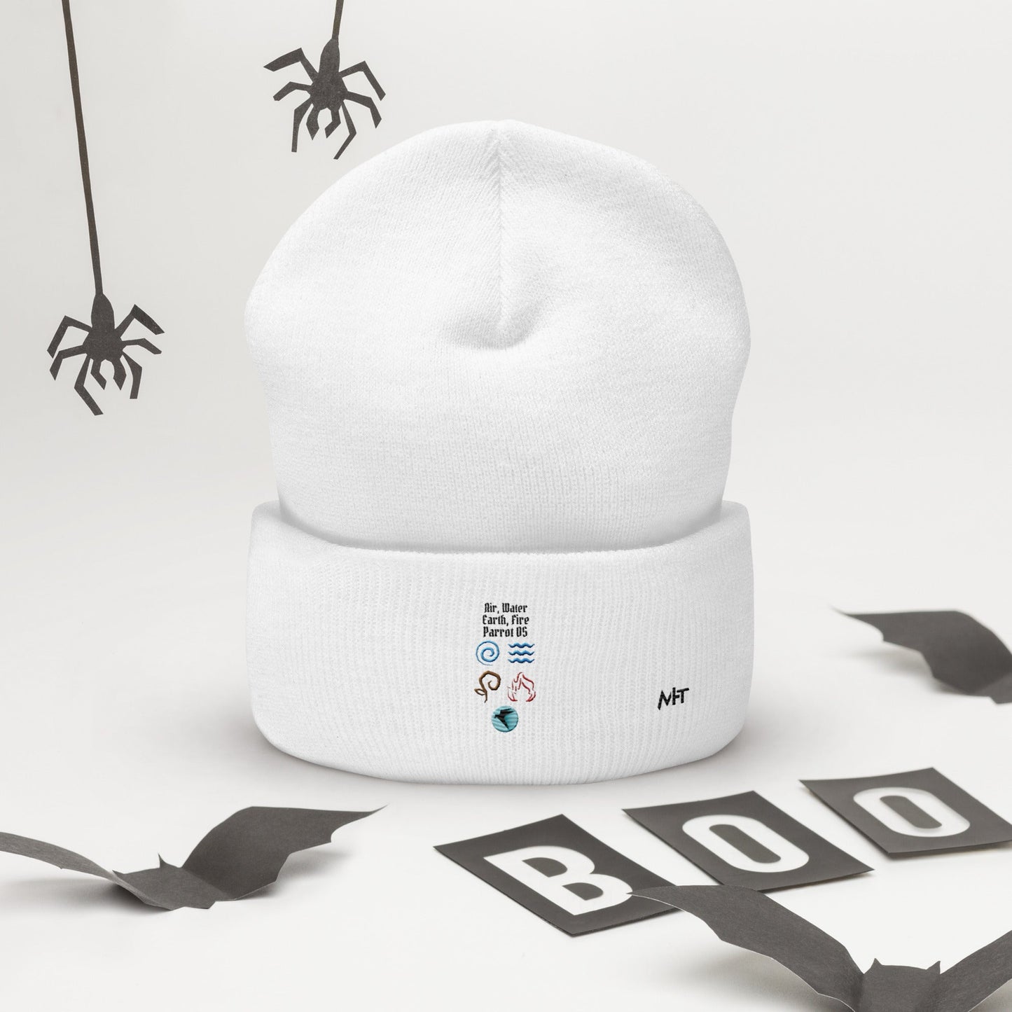Air, Water, Earth, Fire, Parrot OS - Cuffed Beanie by DarkByteGear