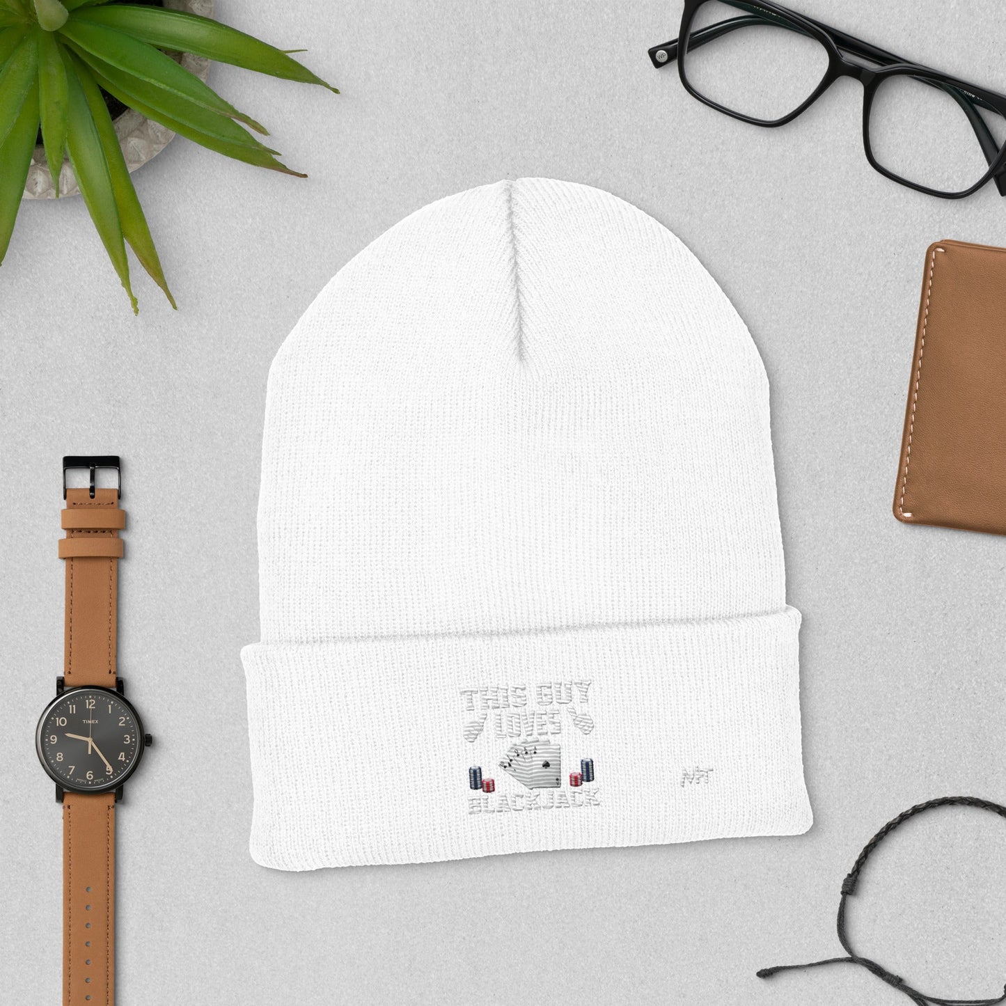 This Guy Loves Black Jack V1 - Cuffed Beanie by DarkByteGear