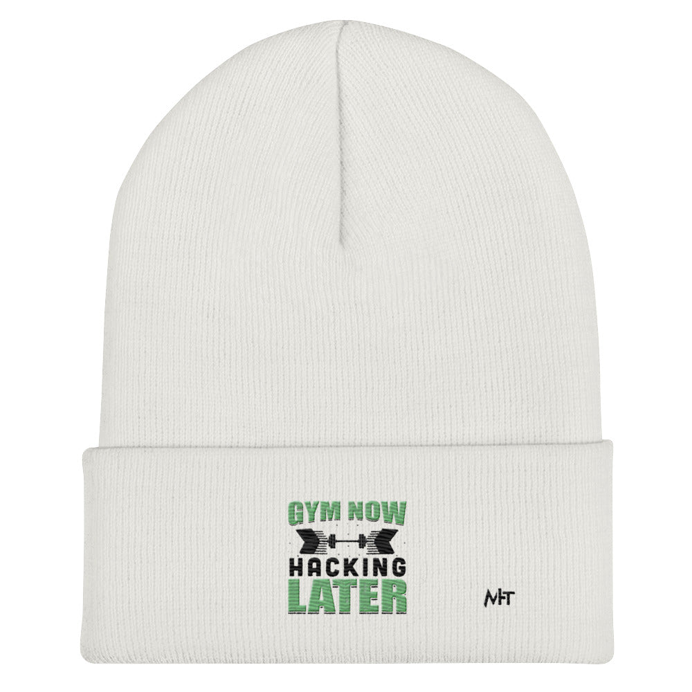 Gym now, hacking later - Cuffed Beanie by DarkByteGear