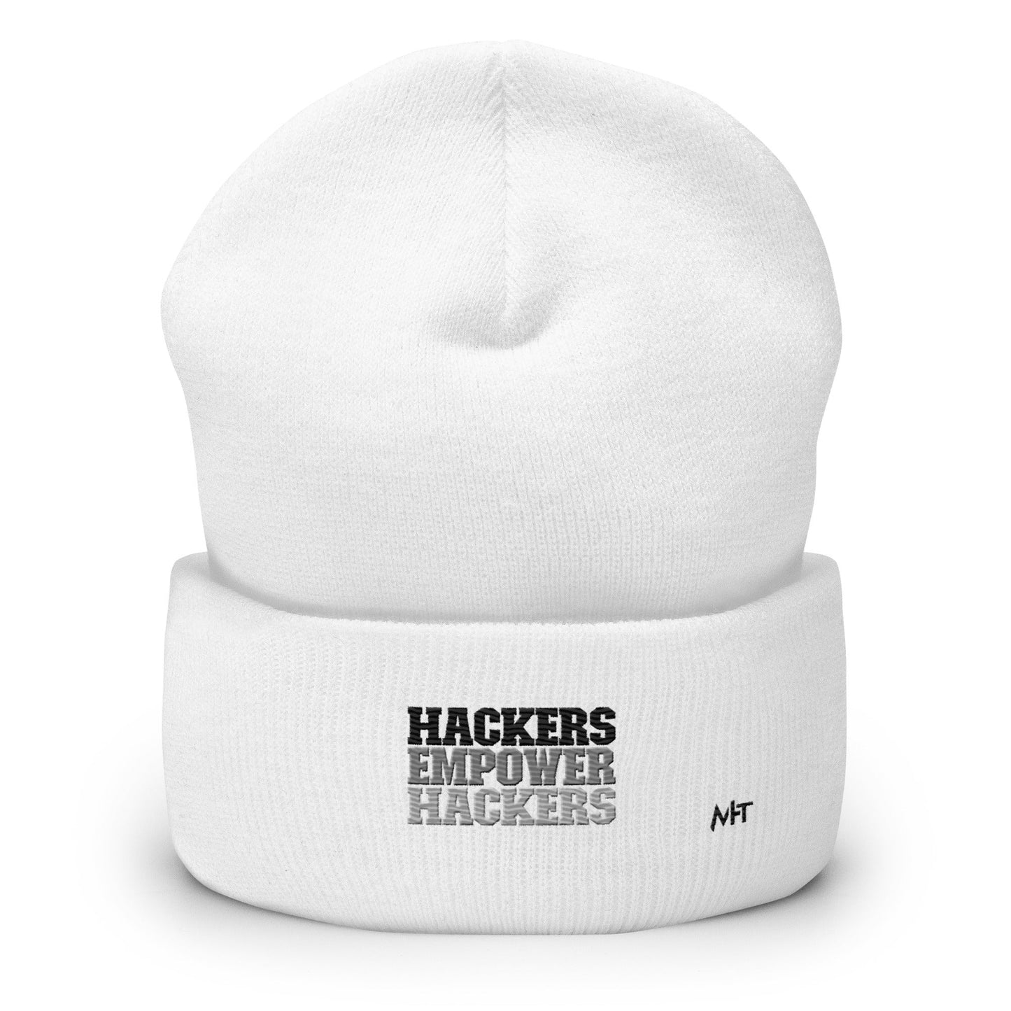 Hackers Empower Hackers V2 - Cuffed Beanie by DarkByteGear