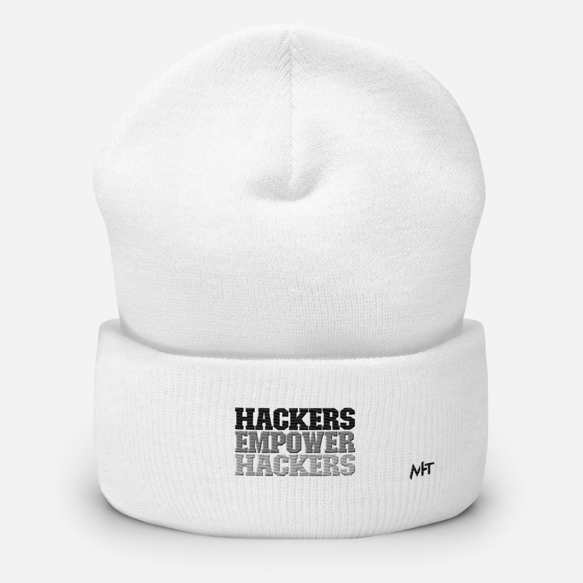 Hackers Empower Hackers V2 - Cuffed Beanie by DarkByteGear