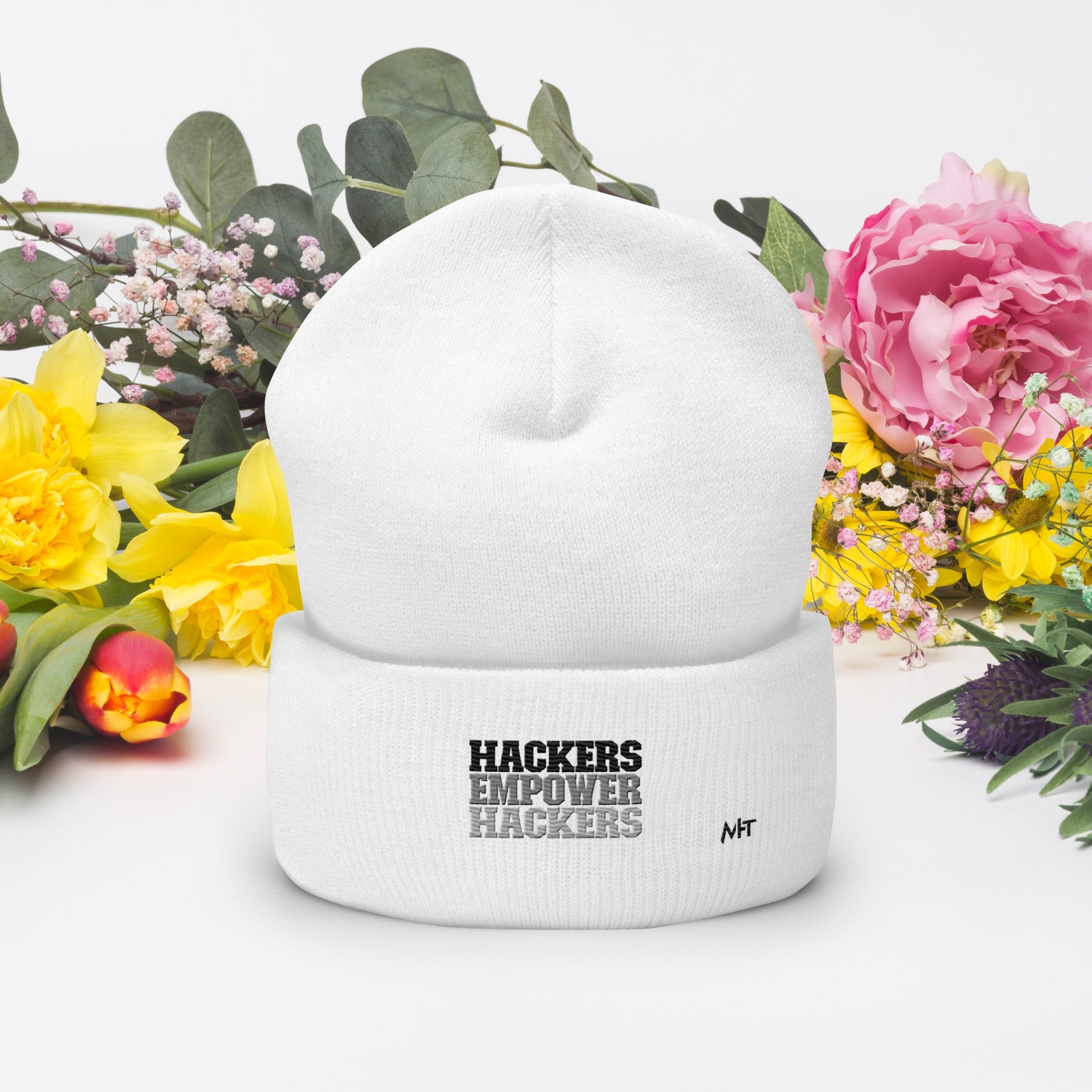 Hackers Empower Hackers V2 - Cuffed Beanie by DarkByteGear