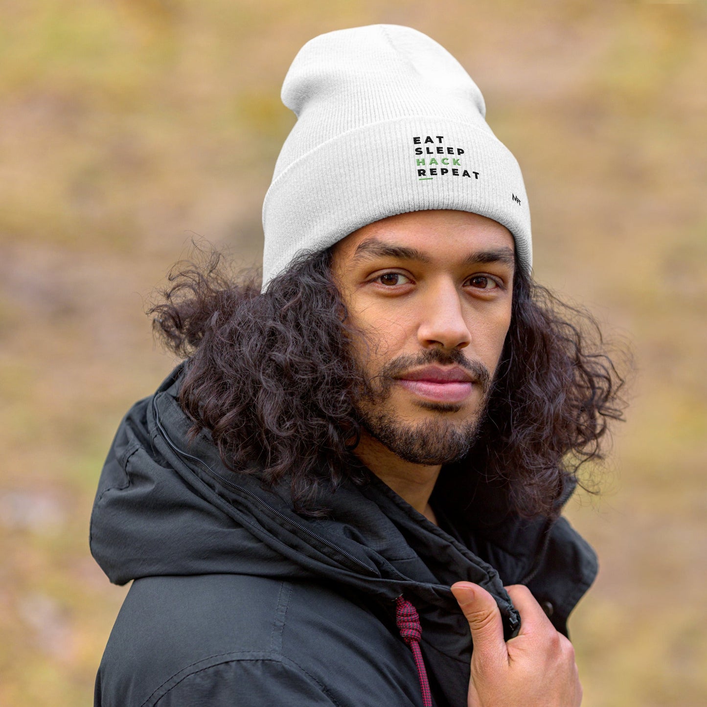 Eat, Sleep, Hack, Repeat V2 - Cuffed Beanie by DarkByteGear