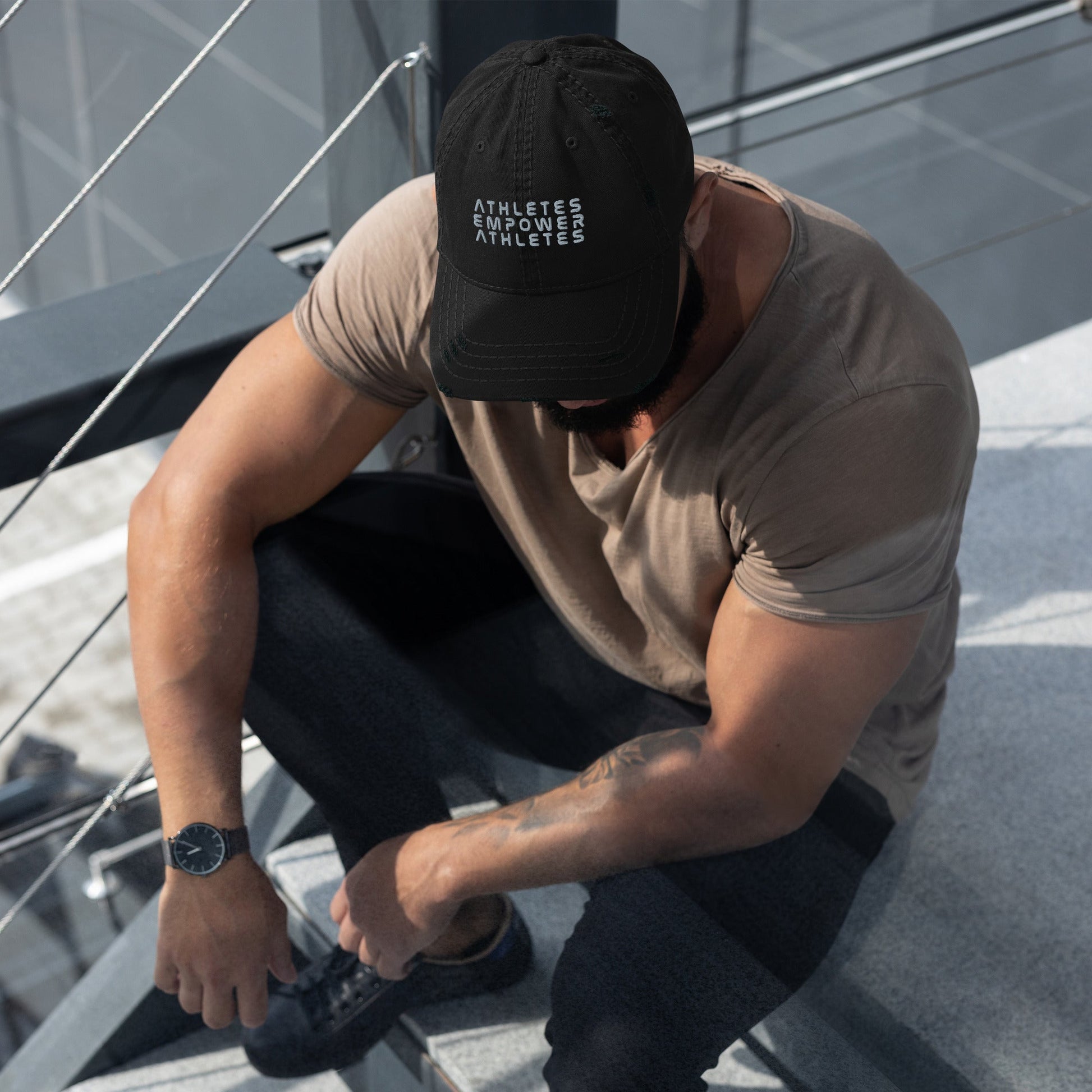 Athletes Empower Athletes - Distressed Dad Hat by DarkByteGear