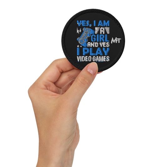 Yes, I am a Girl. Yes! I play Videogame - Embroidered patches by DarkByteGear