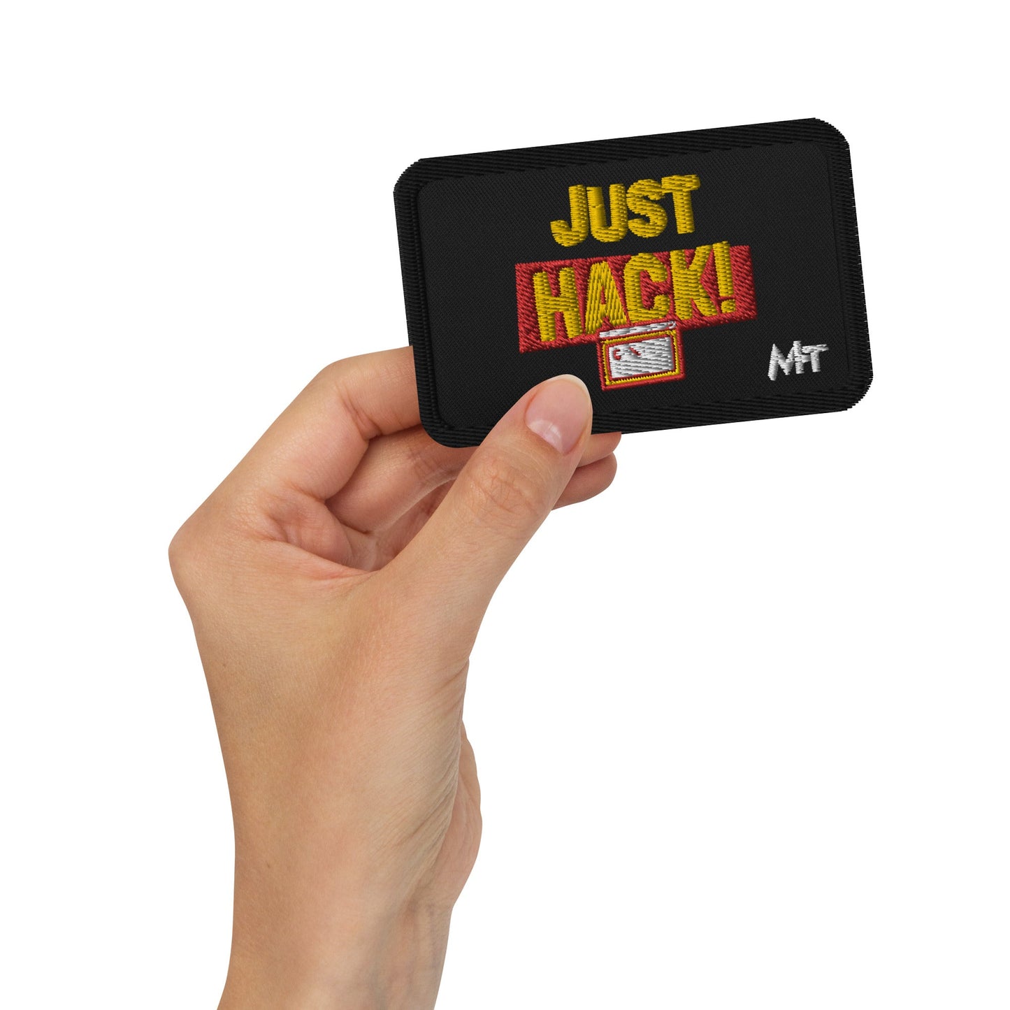 Just Hack (Yellow Text) - Embroidered patches by DarkByteGear