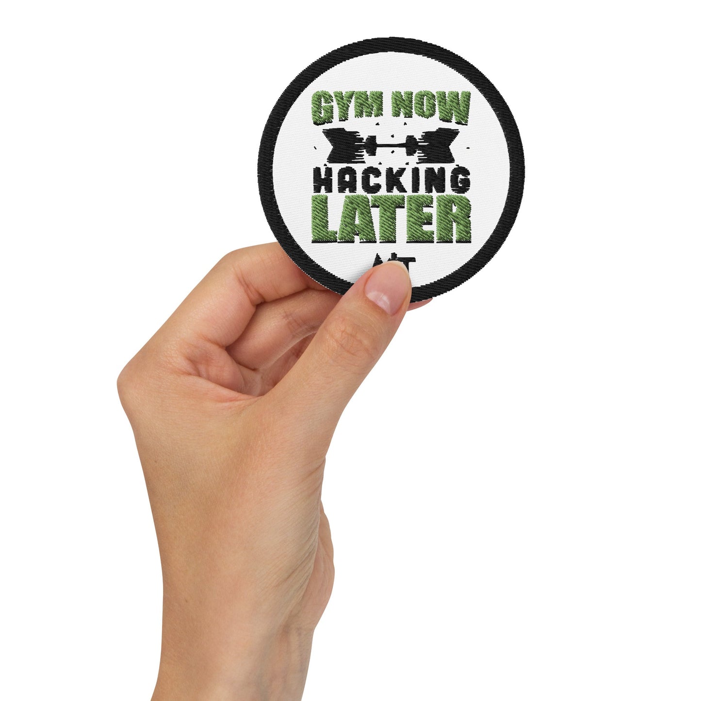 Gym now, hacking later - Embroidered patches by DarkByteGear