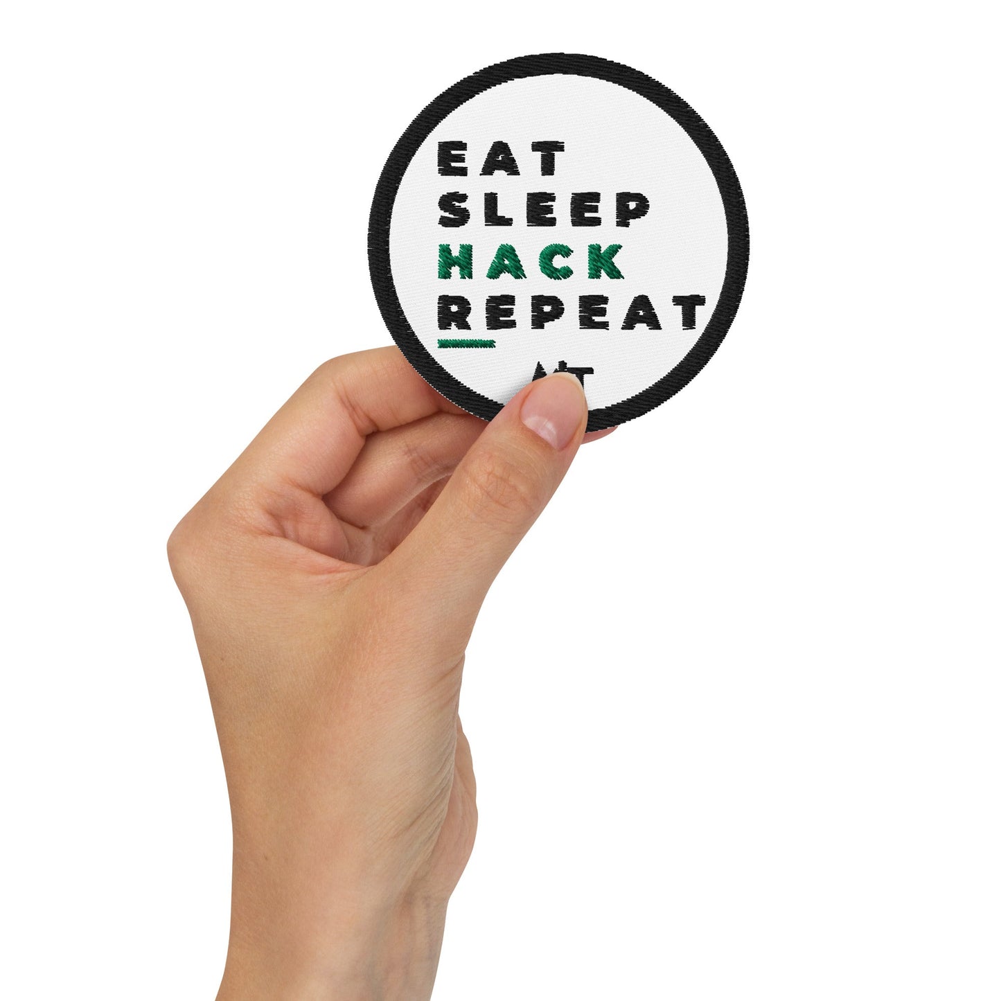 Eat, Sleep, Hack, Repeat V2 - Embroidered patches by DarkByteGear