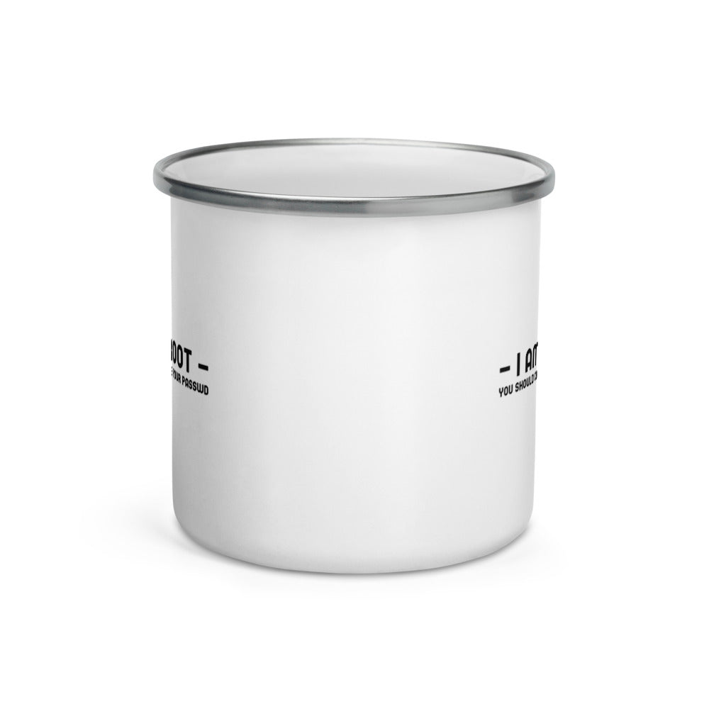 i am root - Enamel Mug by DarkByteGear