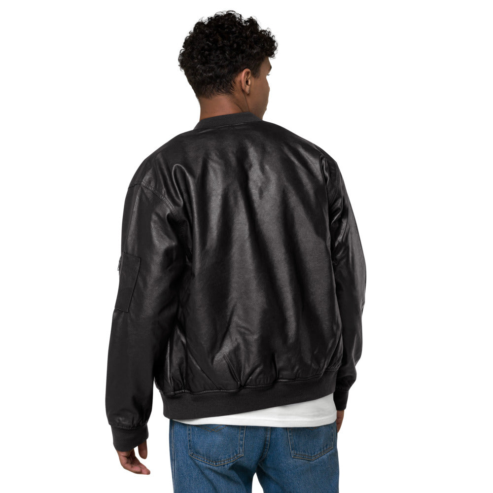 What would Jesus do for 0 day - Leather Bomber Jacket by DarkByteGear