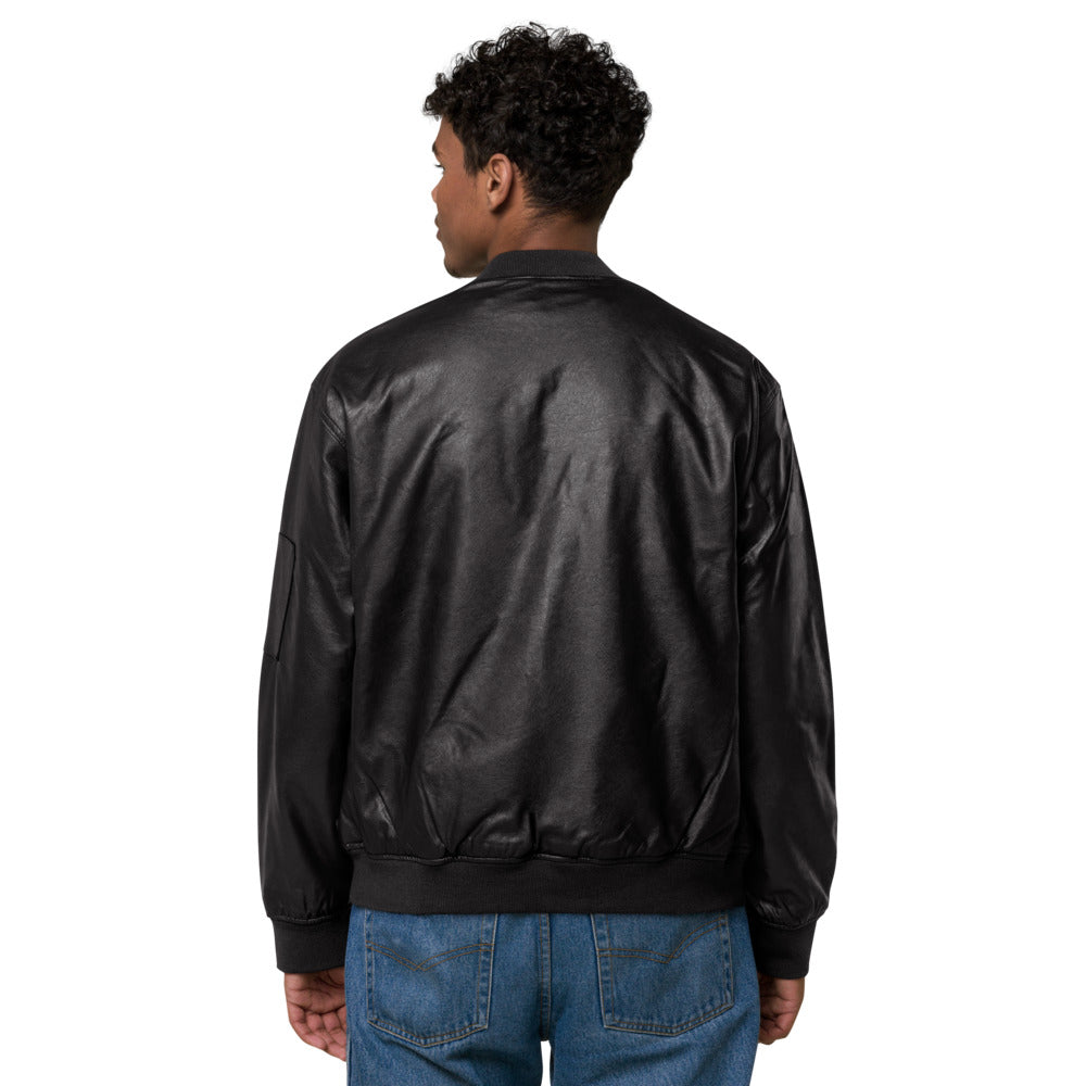 What would Jesus do for 0 day - Leather Bomber Jacket by DarkByteGear