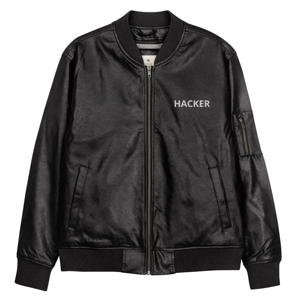 Hacker - Leather Bomber Jacket by DarkByteGear