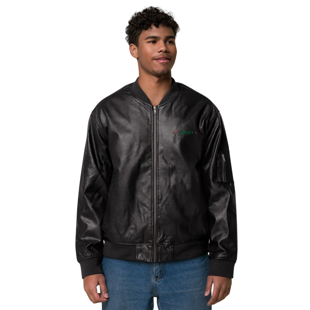 Exploit - Leather Bomber Jacket by DarkByteGear