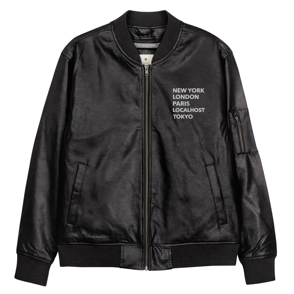 Localhost - Leather Bomber Jacket by DarkByteGear