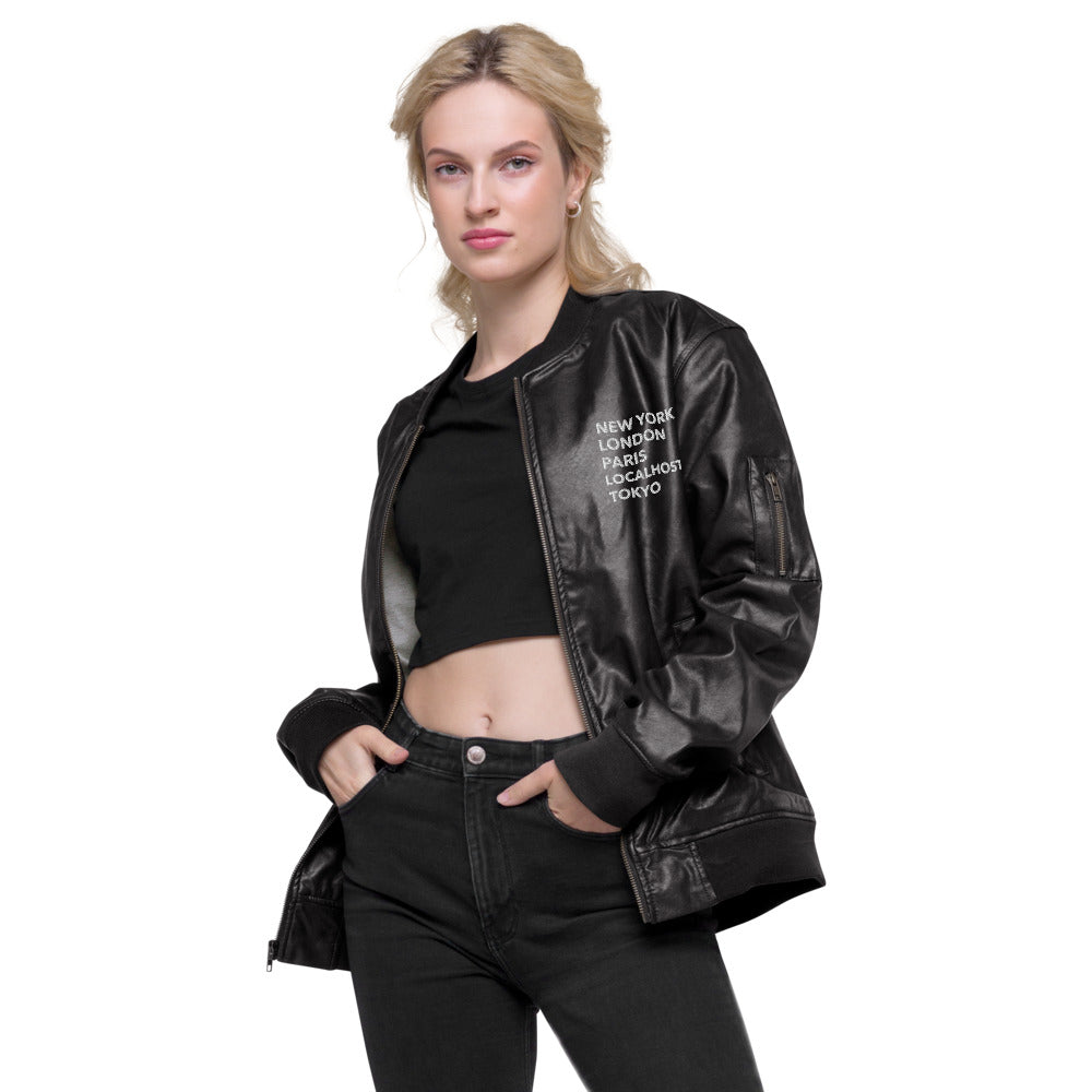 Localhost - Leather Bomber Jacket by DarkByteGear
