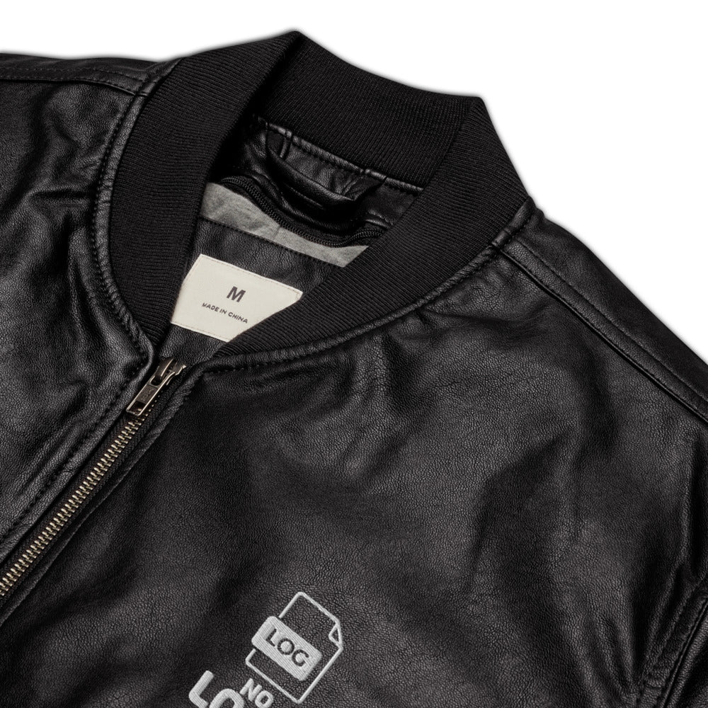 No Logs No Crime - Leather Bomber Jacket by DarkByteGear