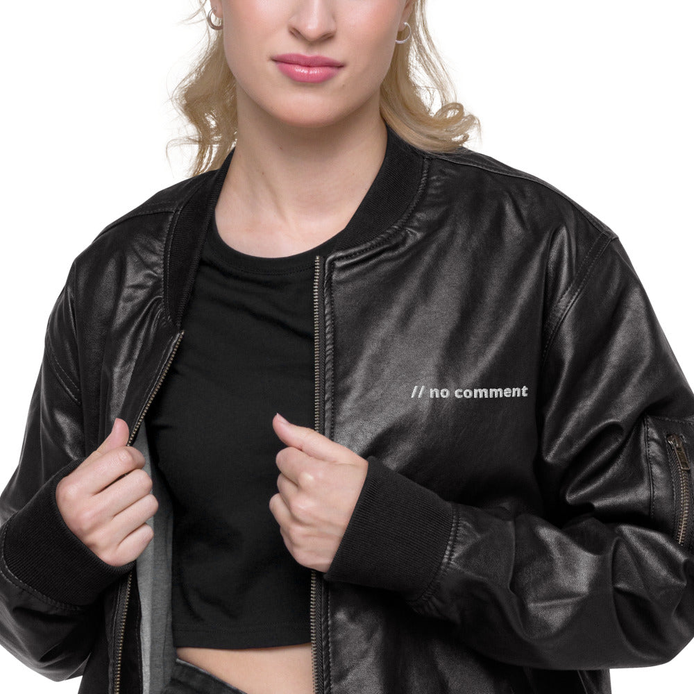 no comment - Leather Bomber Jacket by DarkByteGear