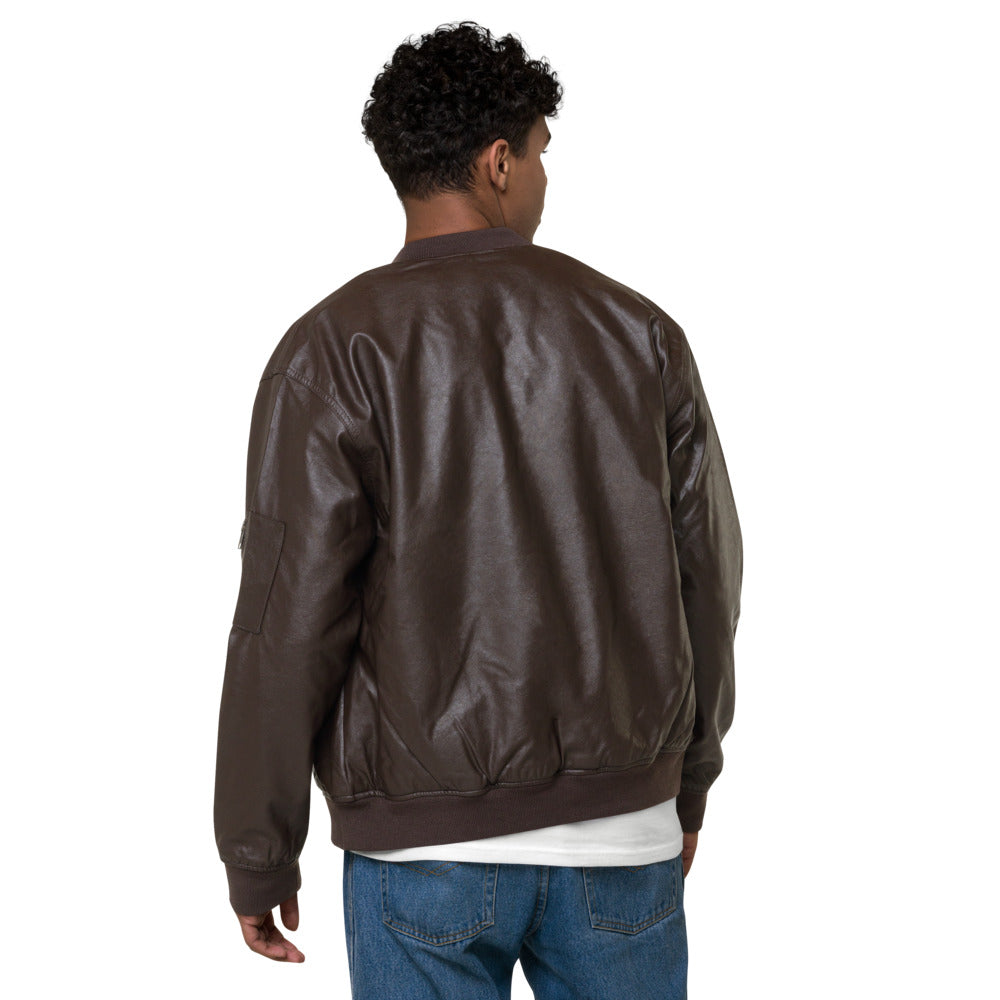 What would Jesus do for 0 day - Leather Bomber Jacket by DarkByteGear