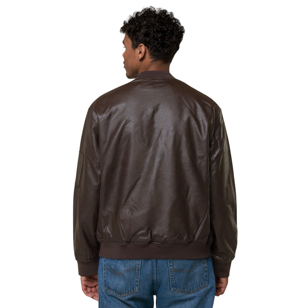 What would Jesus do for 0 day - Leather Bomber Jacket by DarkByteGear