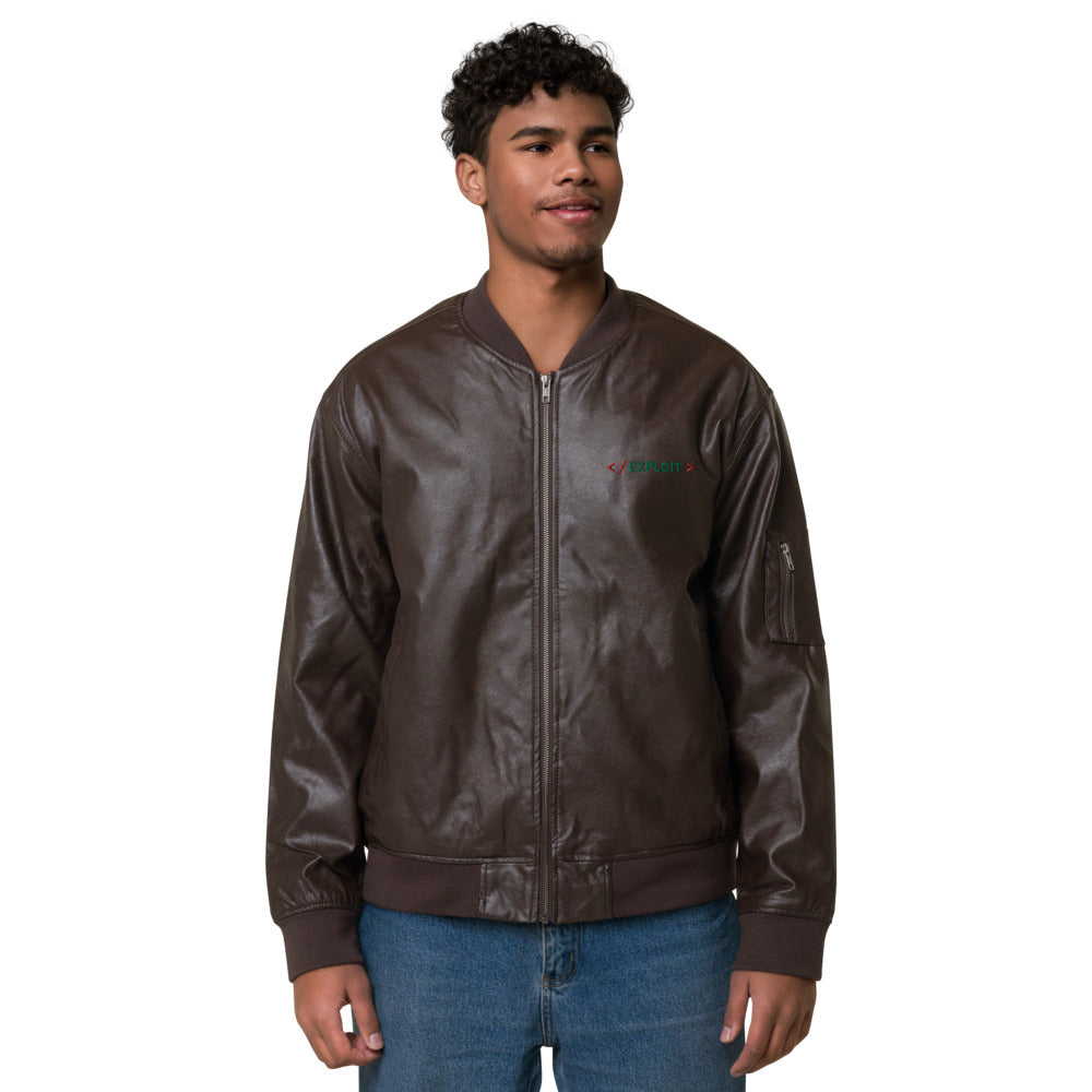 Exploit - Leather Bomber Jacket by DarkByteGear