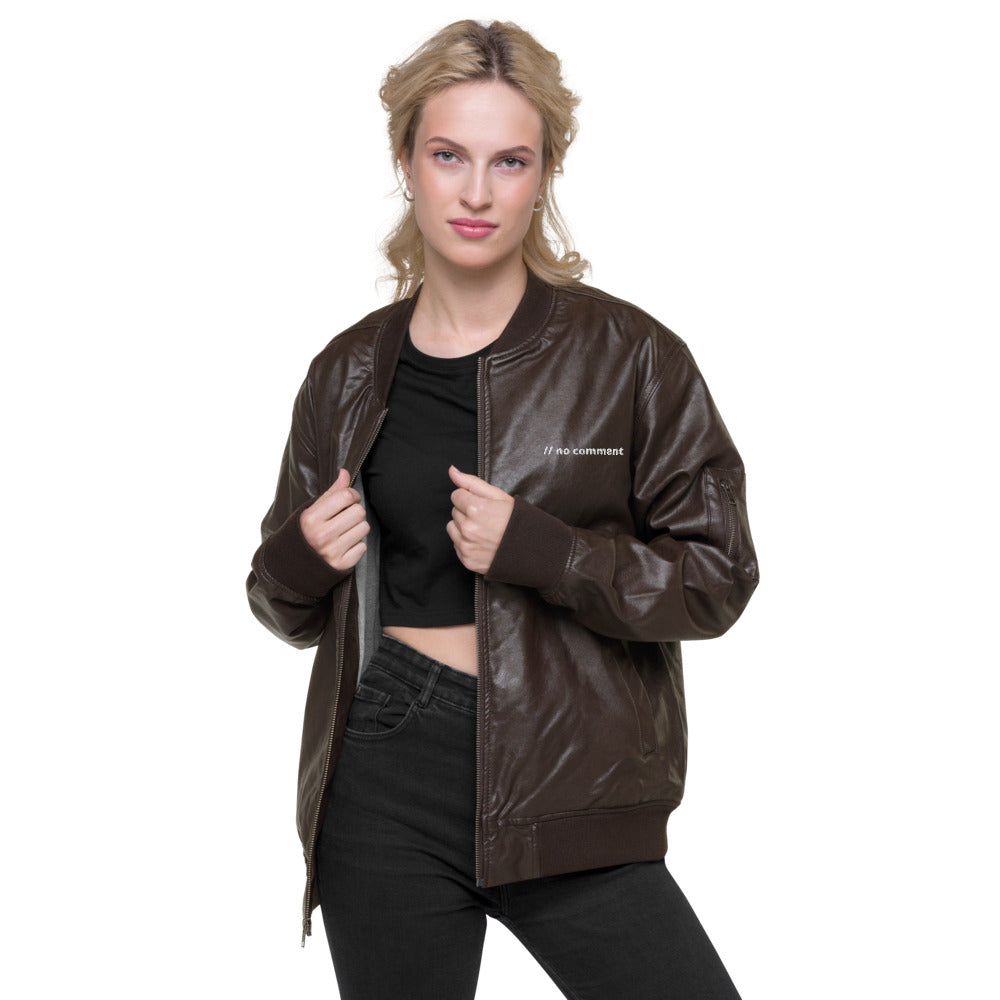 no comment - Leather Bomber Jacket by DarkByteGear