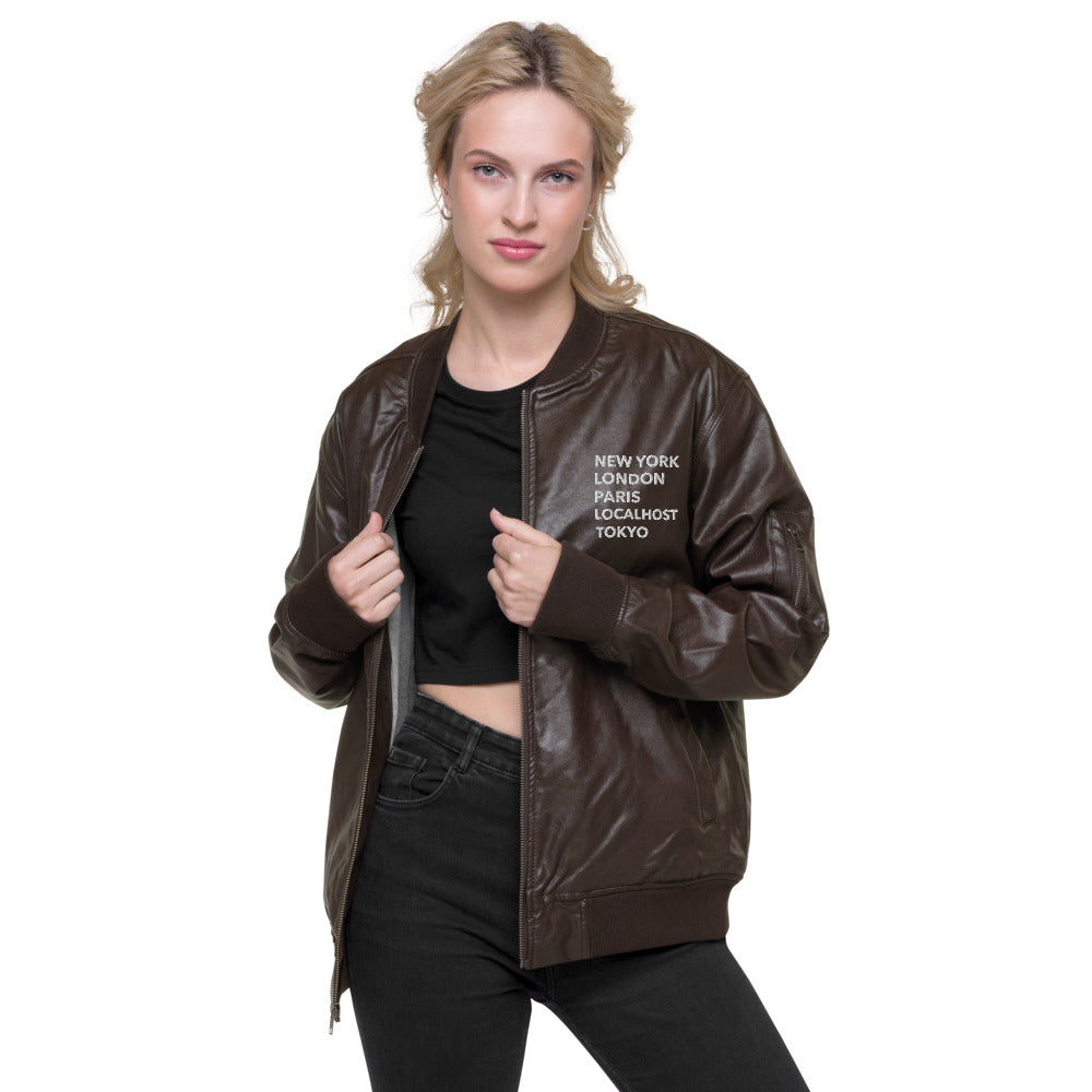 Localhost - Leather Bomber Jacket by DarkByteGear