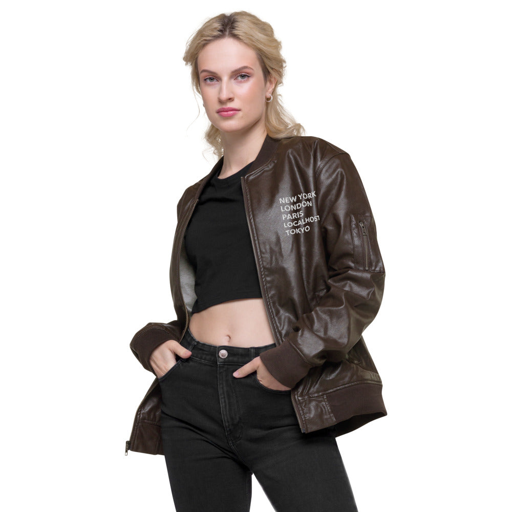 Localhost - Leather Bomber Jacket by DarkByteGear