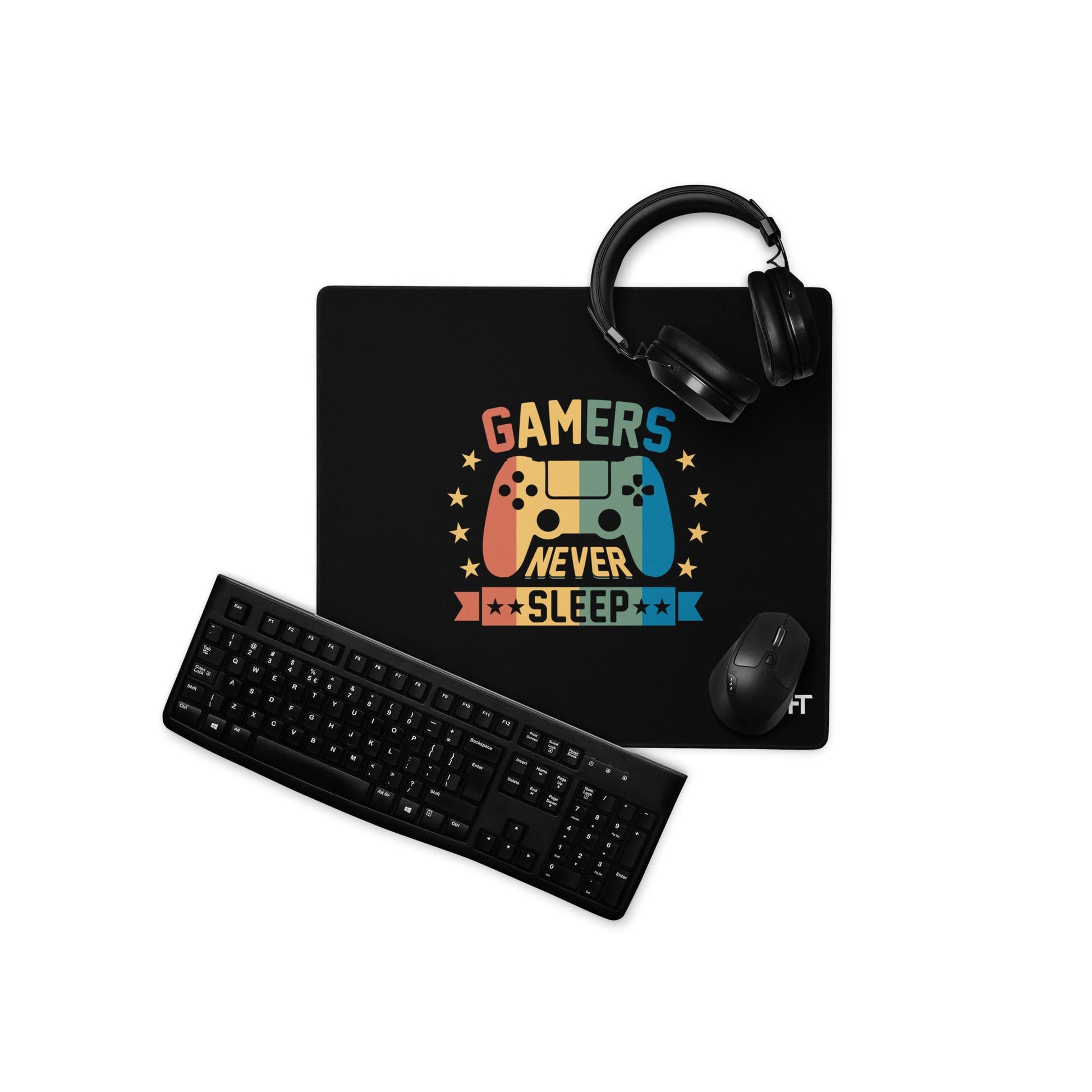 Gamers never sleep - Desk Mat by DarkByteGear
