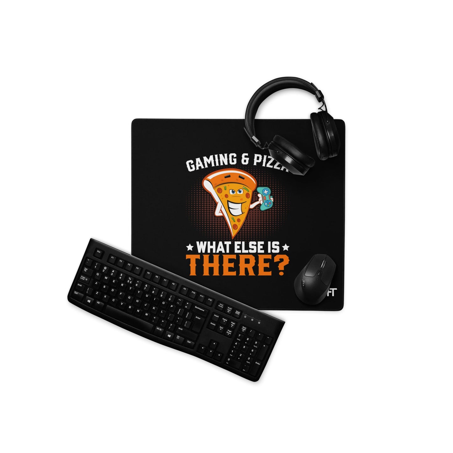 Gaming & Pizza, What else is there? Desk Mat by DarkByteGear