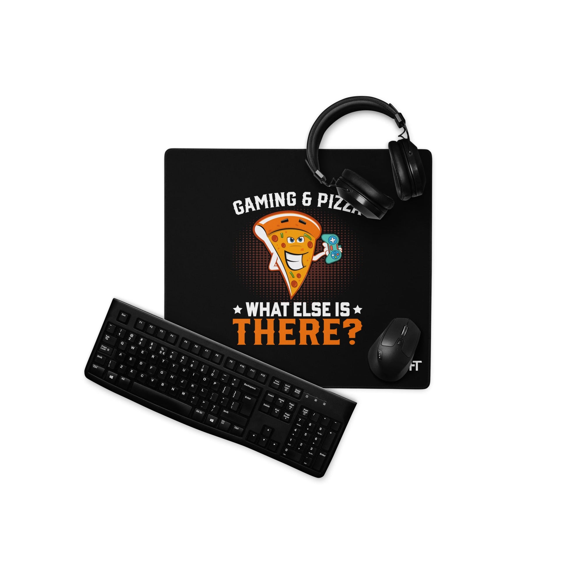Gaming & Pizza, What else is there? Desk Mat by DarkByteGear